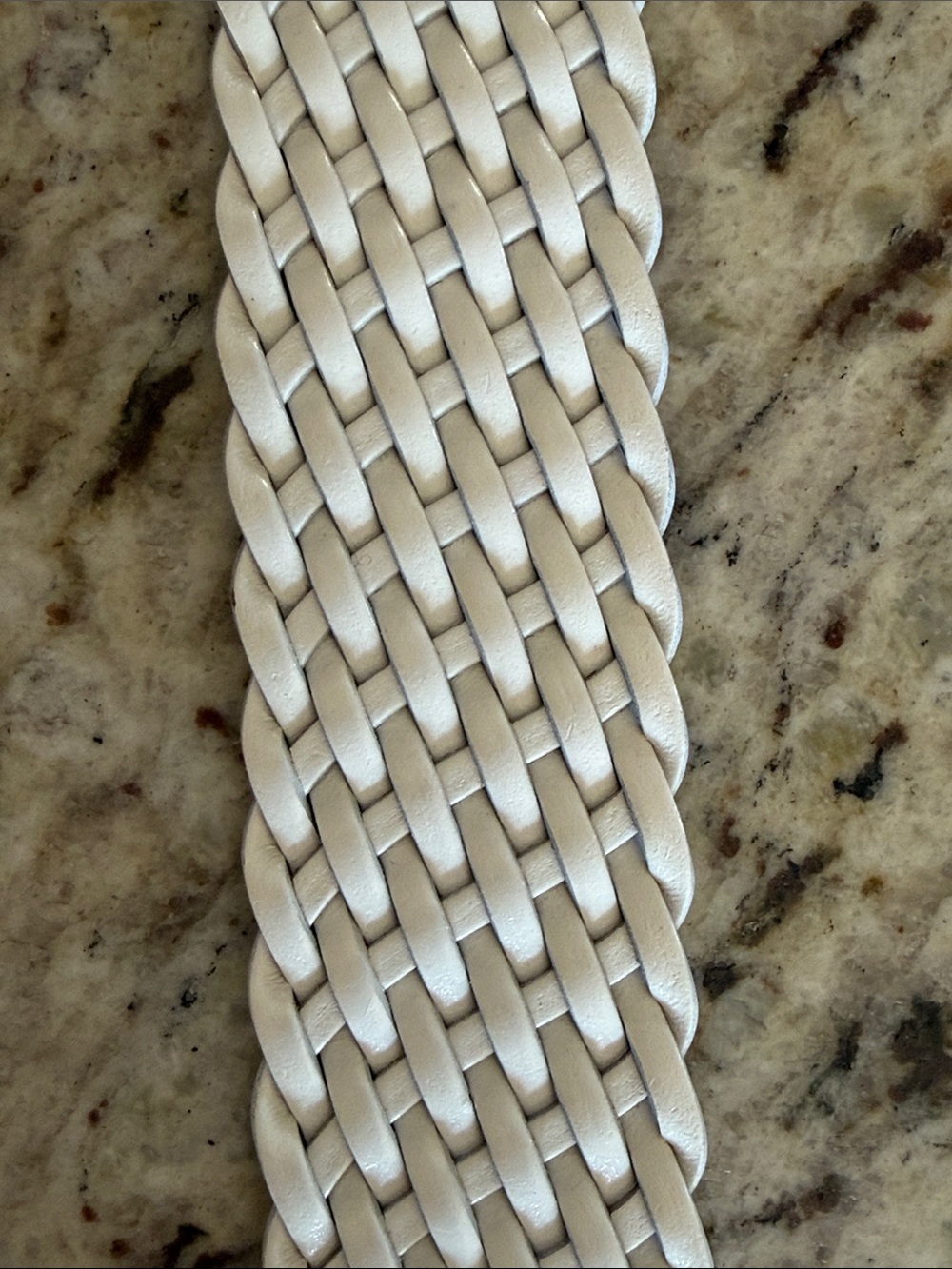 Michael Kors Belt White Braided Leather with Gold-tone buckle & MK Charm Sz Sm - Picture 6 of 11